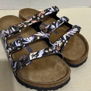 Birkenstock Florida Fresh Limited Edition Soft Footbed 37 Black floral print